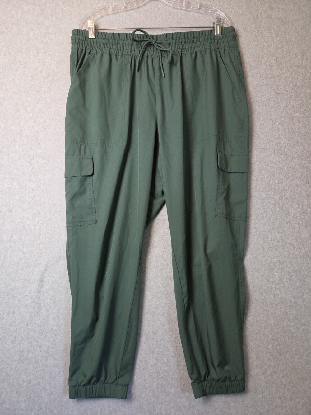 Old Navy Stretchtech Dry Quick Green Elastic Waist Cargo Joggers Women's XL